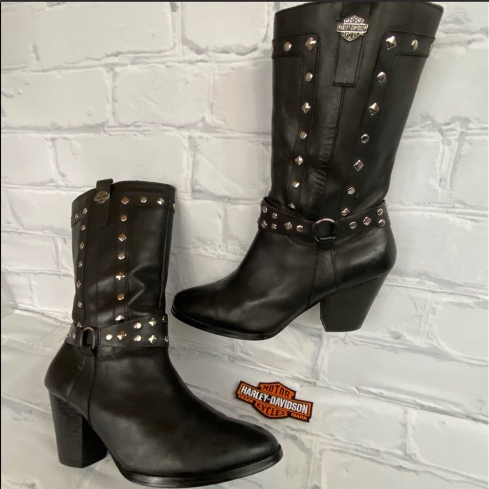 Harley Davidson black leather boots 👢